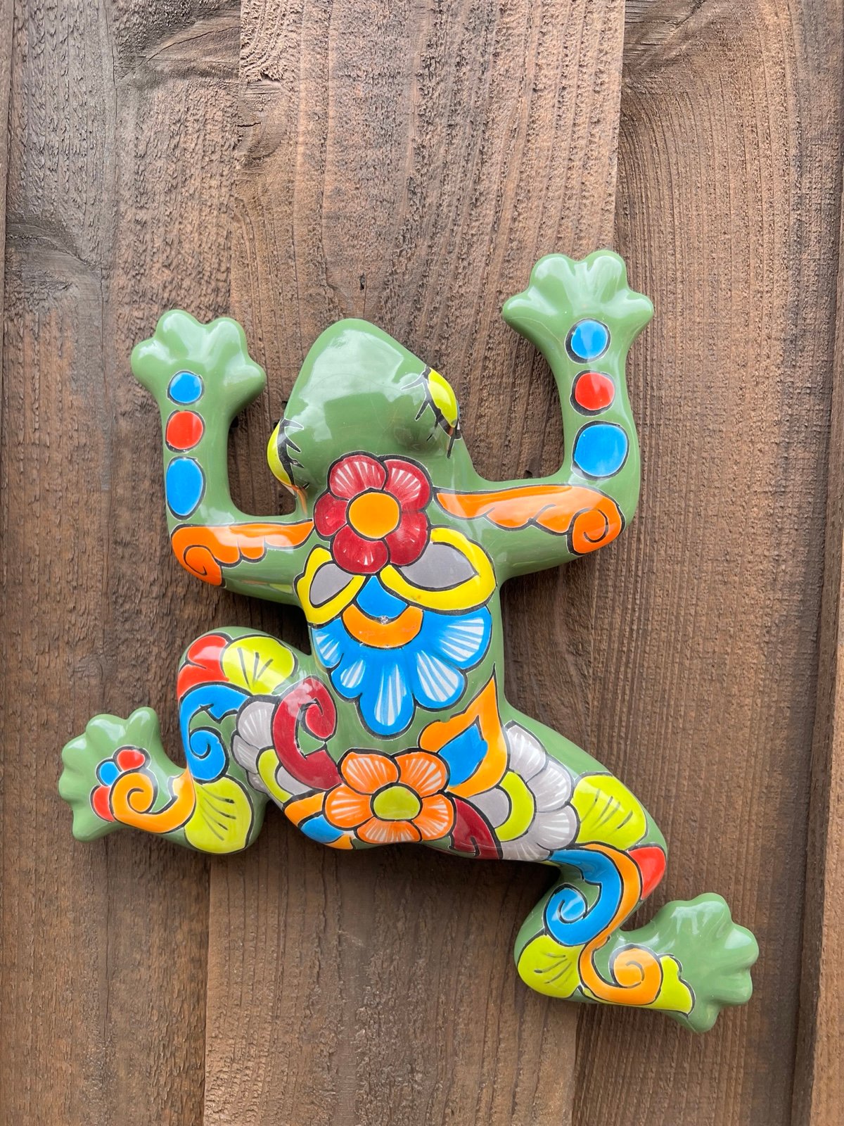 Mexican Talavera Frog Wall Decor, Pottery.