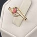 Vintage, ruby and diamond bypass ring 10 karat yellow gold