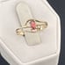 Vintage, ruby and diamond bypass ring 10 karat yellow gold