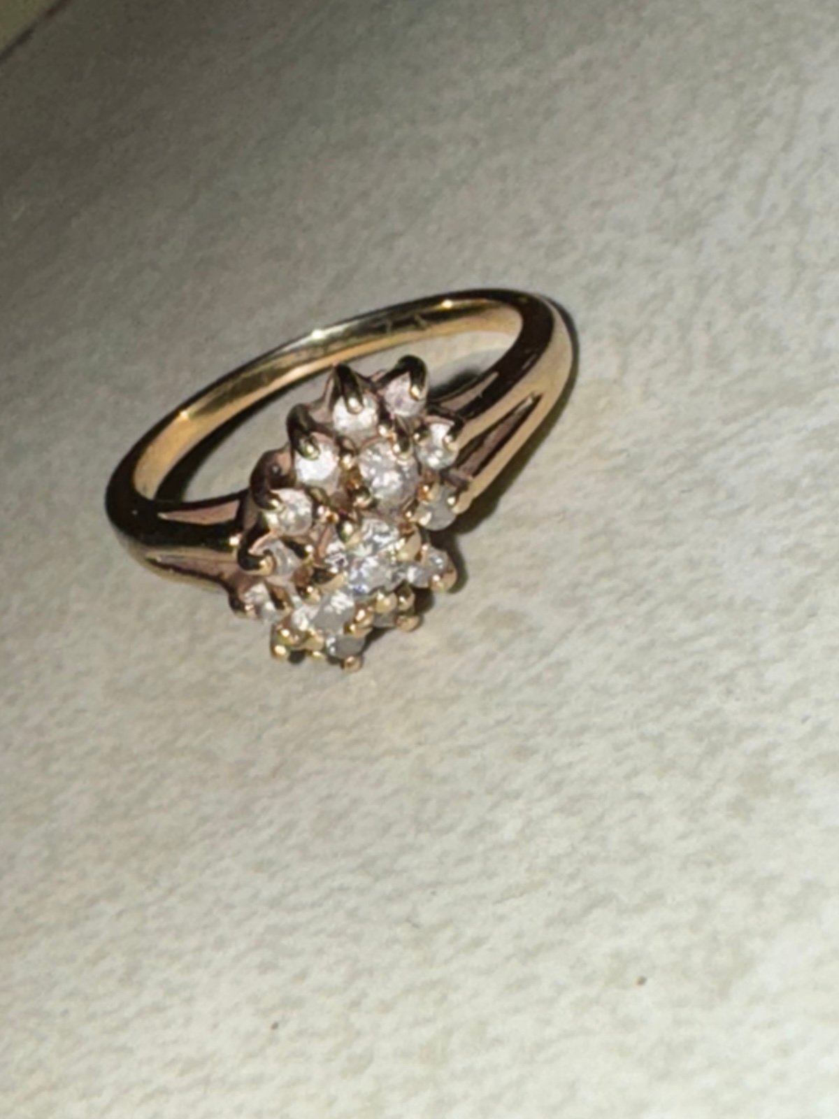 14k gold vintage diamond cluster ring