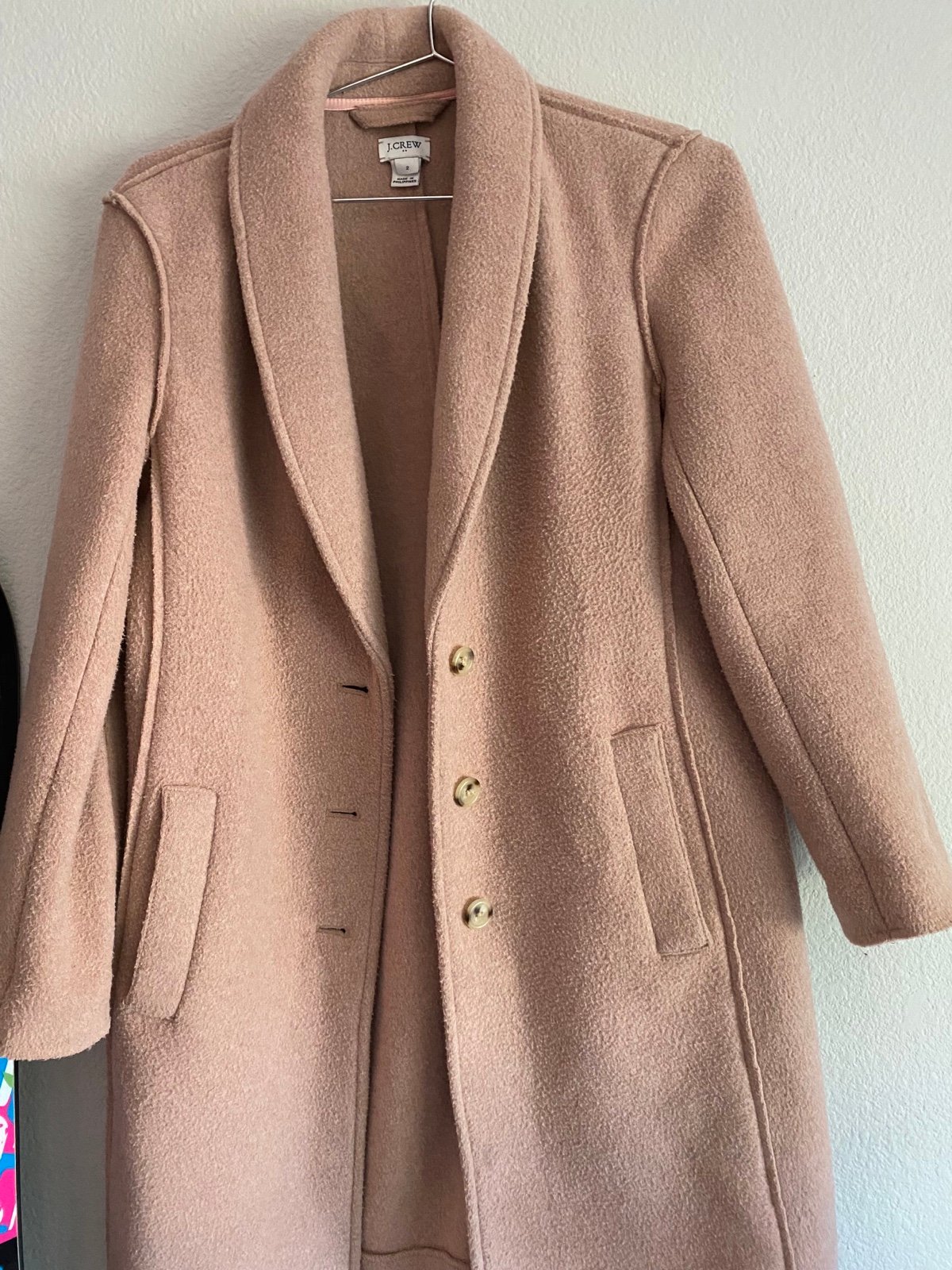 J.crew womens light pink trench coat jacket