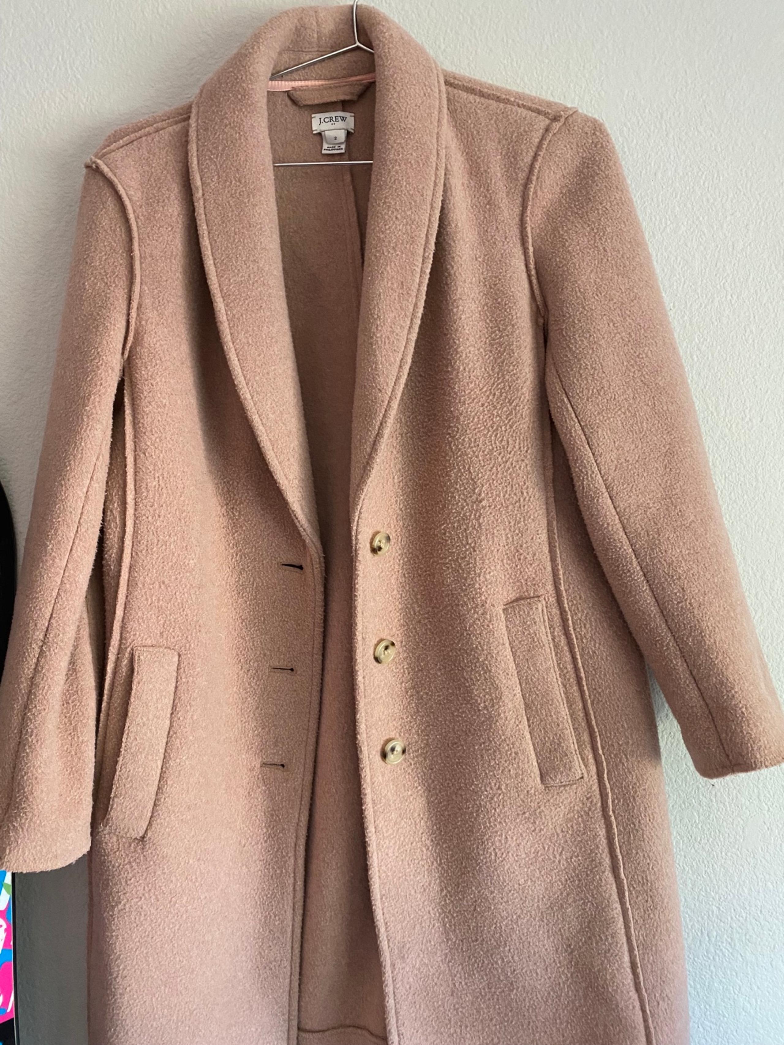 J.crew womens light pink trench coat jacket