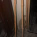 Vintage child’s bamboo and leather ski p