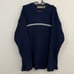 navy blue striped ribbed vintage 90s knit sweater