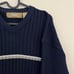 navy blue striped ribbed vintage 90s knit sweater