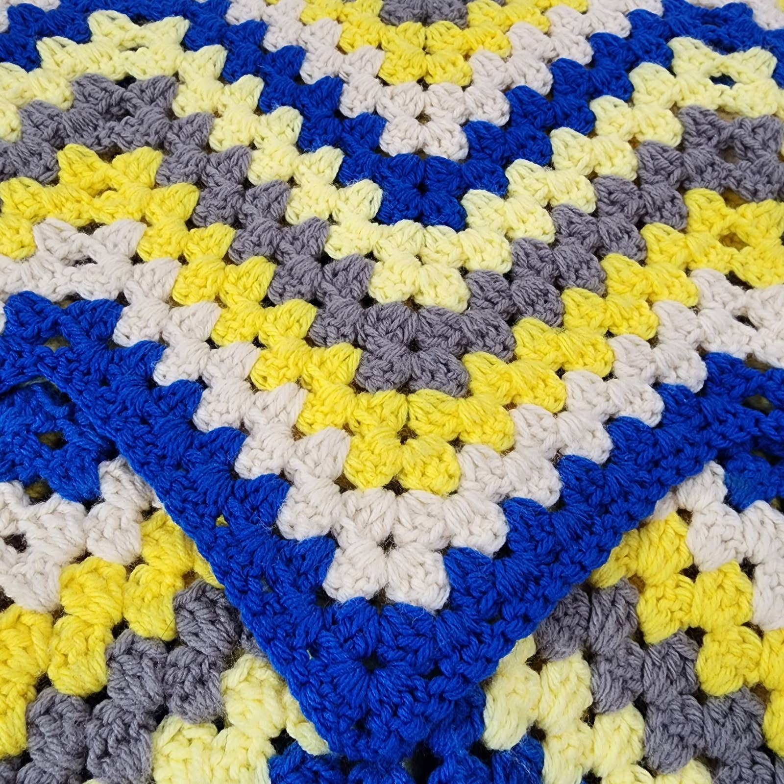 Large Handmade Crochet Chevron Afghan Blanket