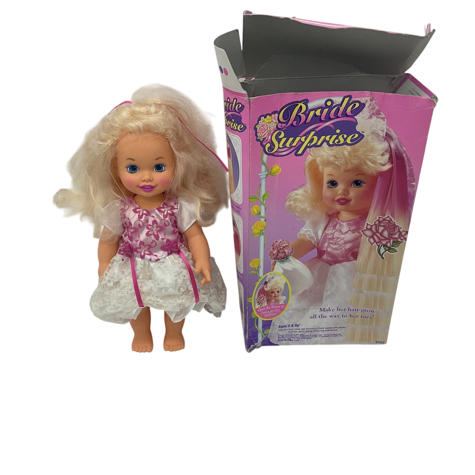 Vintage 1995 Kenner Bride Surprise Little Girl Doll w/ Original Box Blonde Hair