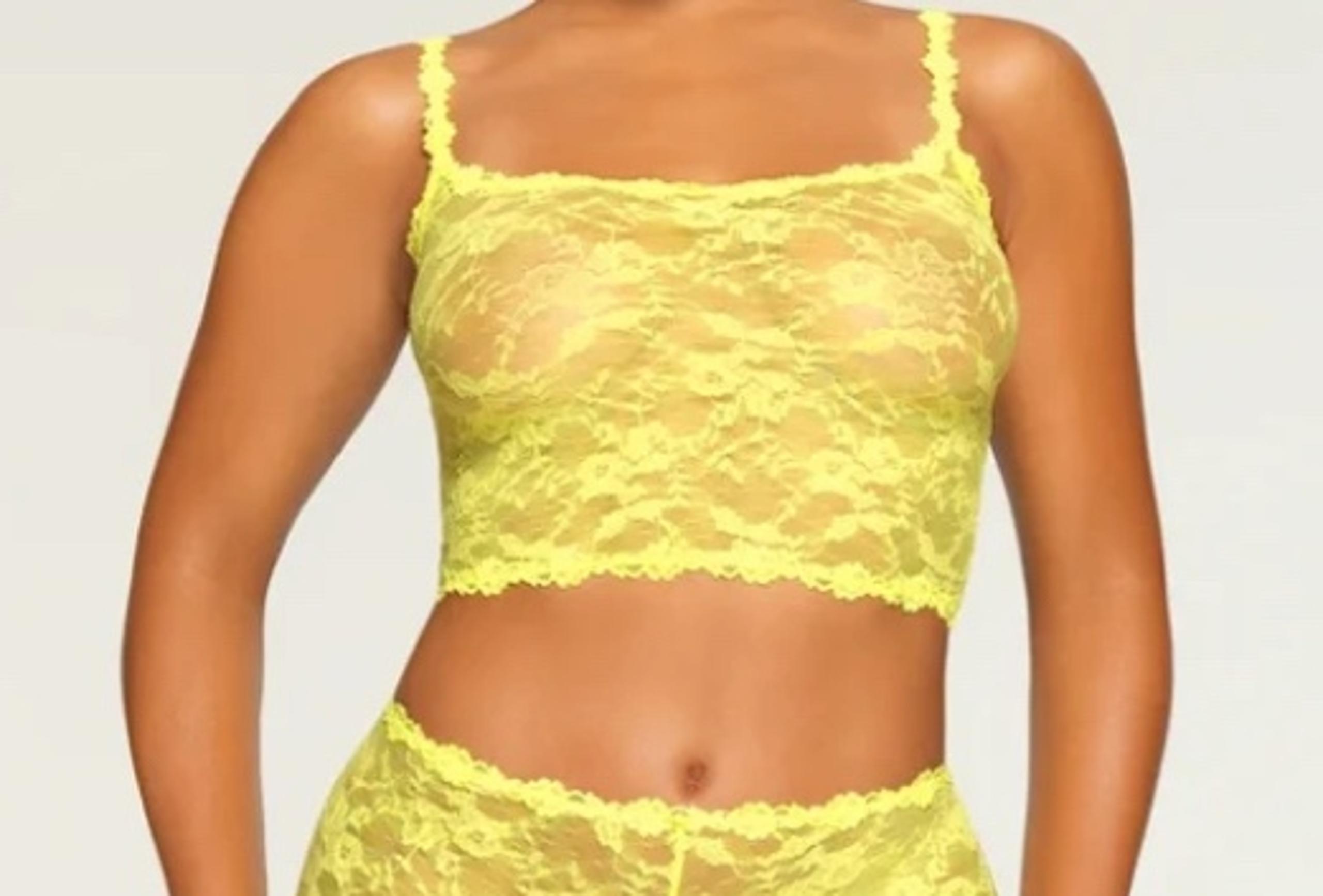 SKIMS Stretch Lace Intimates cami Tank Sz XXS Women’s TP-TNK-3019, yellow new