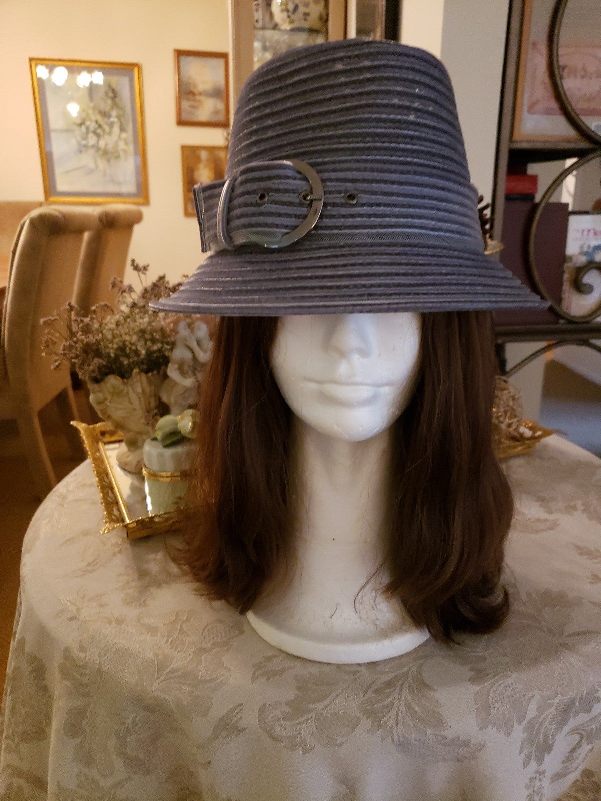 Light Grey Felt/mesh hat