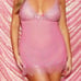 Plus Size Eyelash & Mesh Soft Baydoll