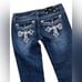 Miss Me Jeans Womens 31 Blue Denim Tribal Signature Cuffed Capri