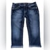 Miss Me Jeans Womens 31 Blue Denim Tribal Signature Cuffed Capri