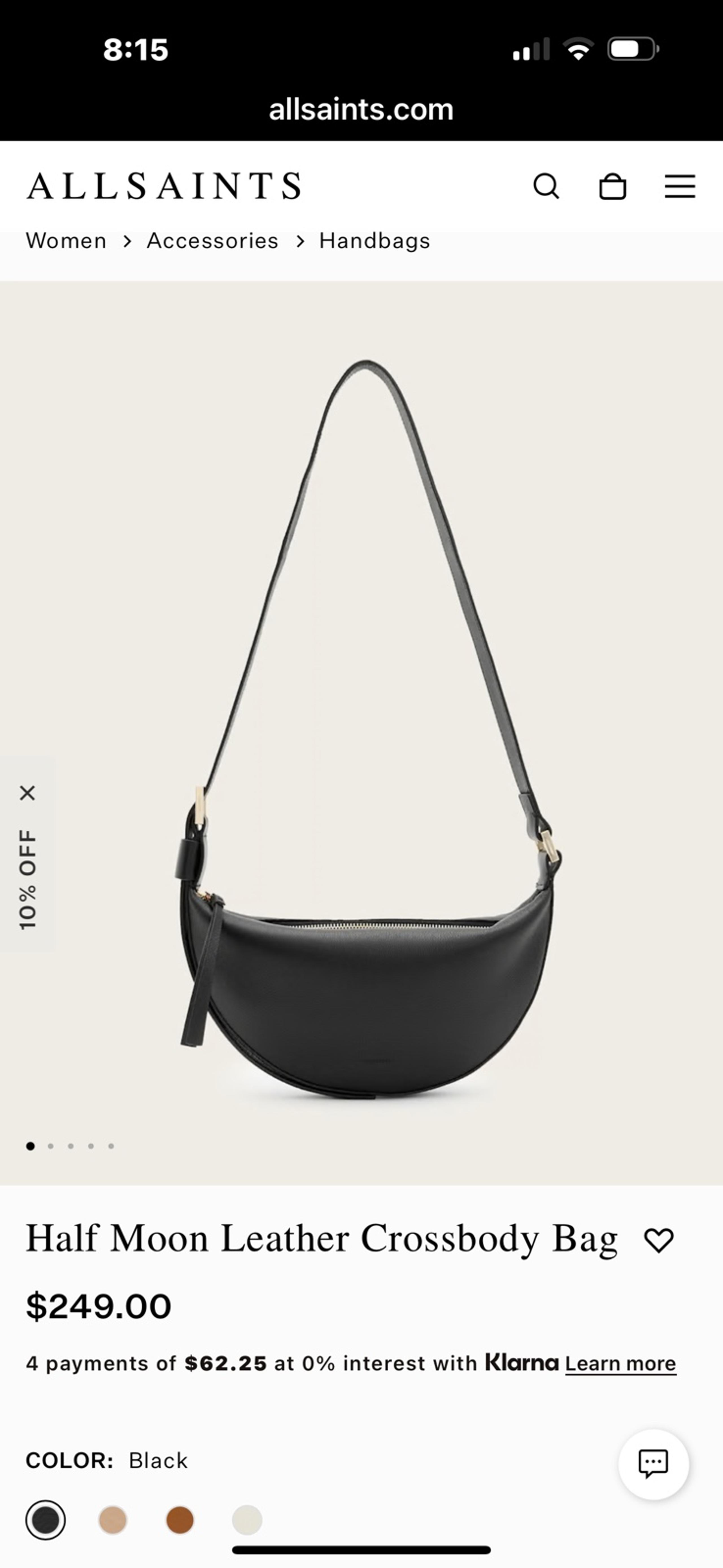 ALLSAINTS HALF MOON LEATHER BAG!!!