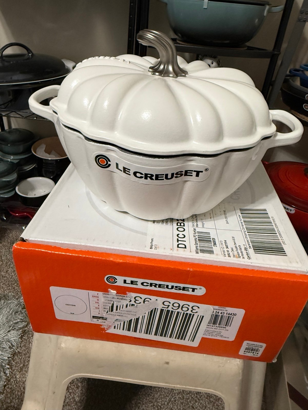 Le Creuset pumpkin cotton/matte white