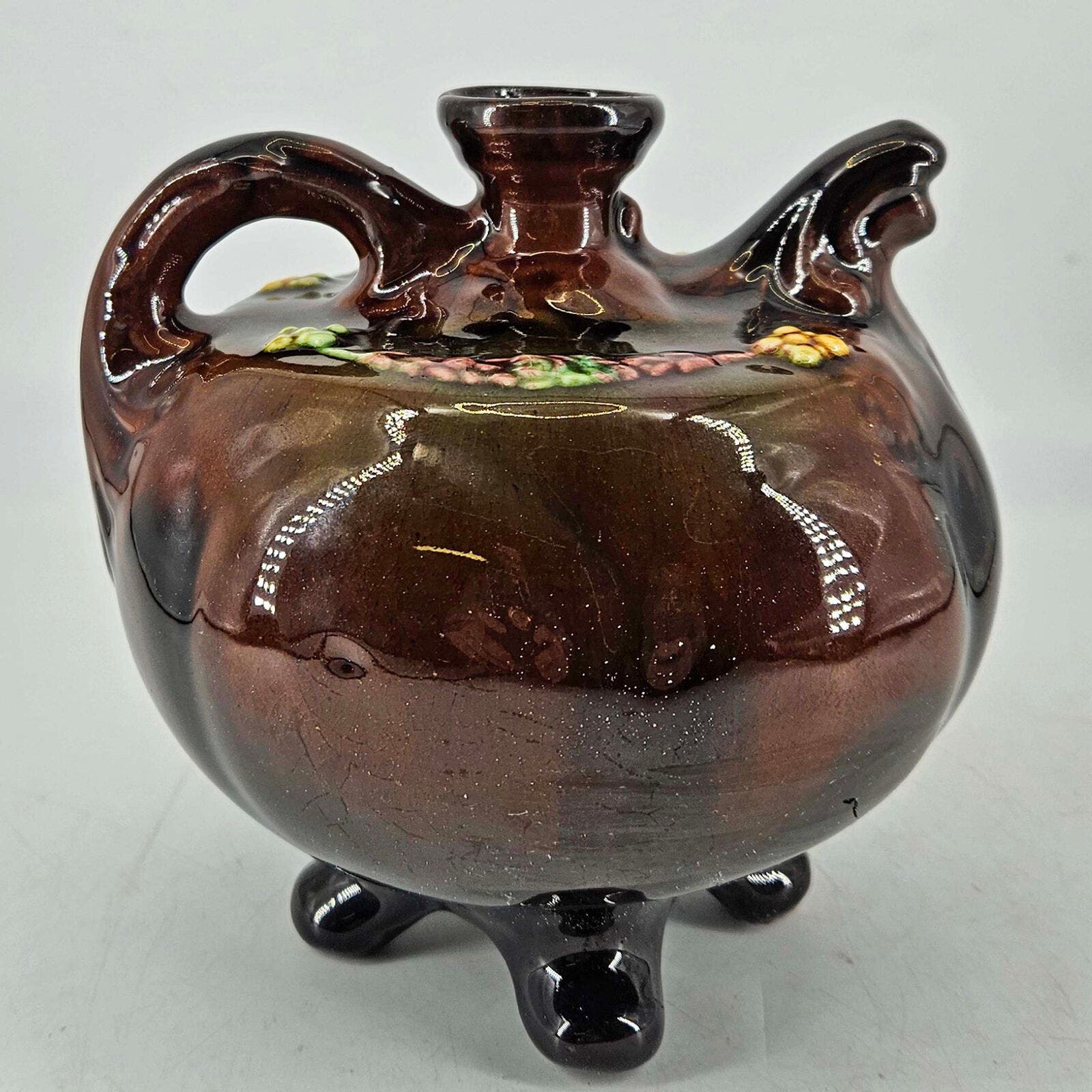 Vintage Peter's & Reed Pottery footed 4 legged Jug Vase Decor floral flowers