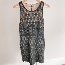 SEA NEW YORK Black Lace Bodice Seam Dress