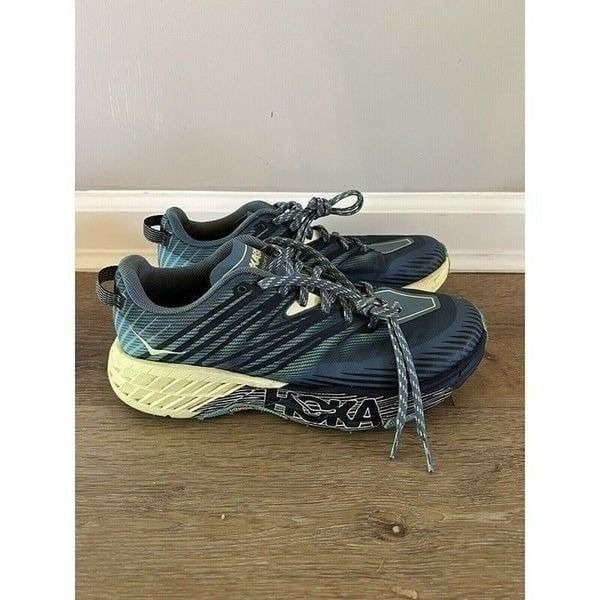 Hoka One One Speedgoat 4 Shoes Womens 9.5D Trail Running Athletic Sneaker Blue