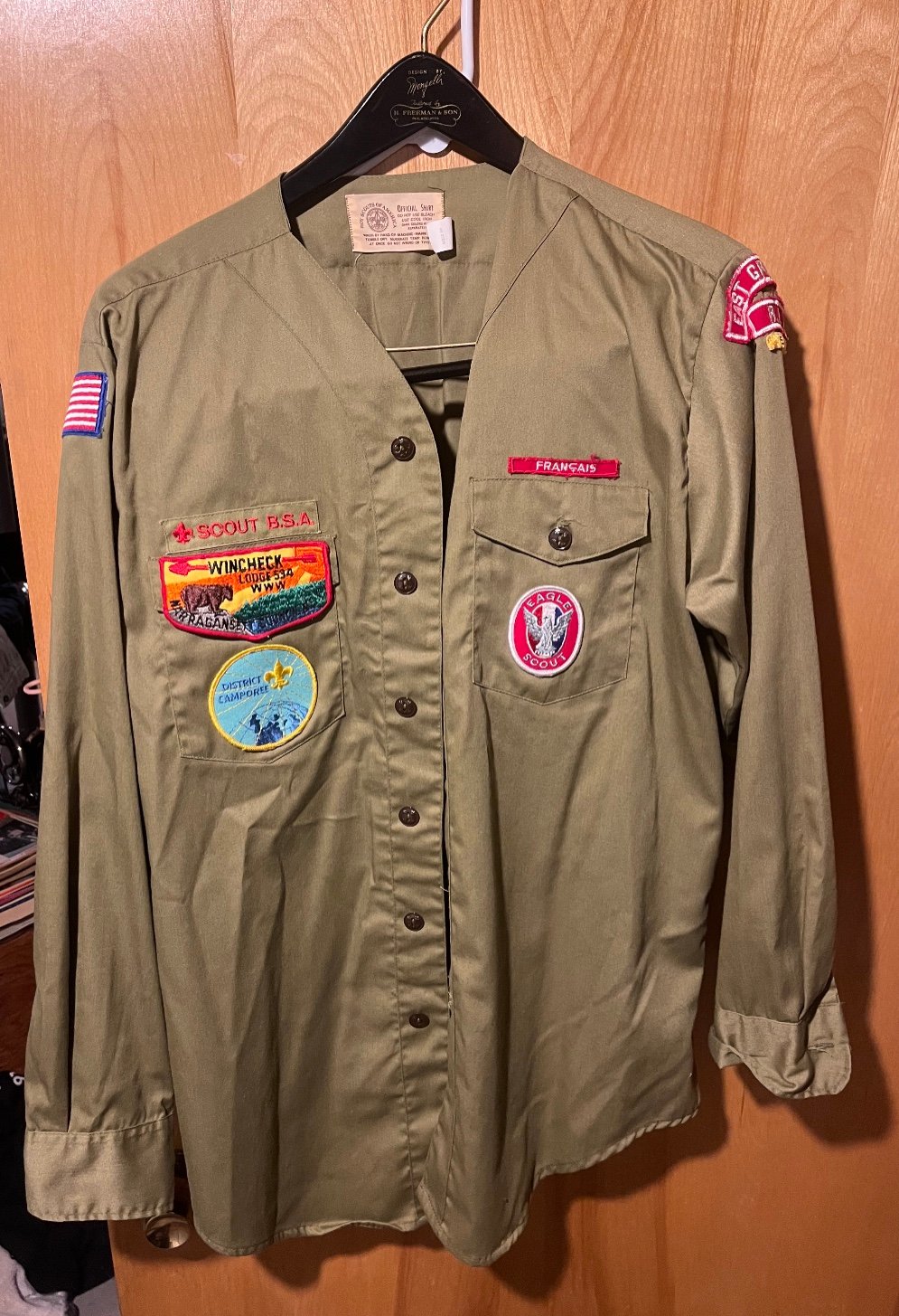 Vintage 1970s Official Boy Scouts of America Shirt w Sash & OA Sash