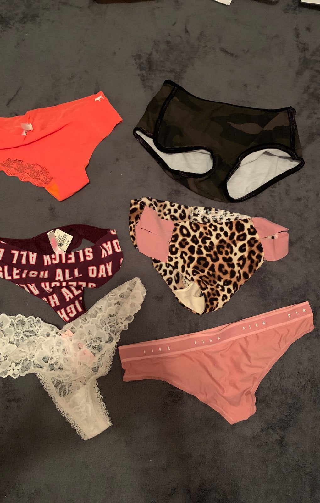 6 Vs Pink Thongs/ Panties, 2 extra small