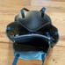 PULICATI Leather Tote Large Multi-Pocket Italy Black Gold-Lined Footed Bag READ