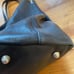 PULICATI Leather Tote Large Multi-Pocket Italy Black Gold-Lined Footed Bag READ
