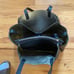 PULICATI Leather Tote Large Multi-Pocket Italy Black Gold-Lined Footed Bag READ