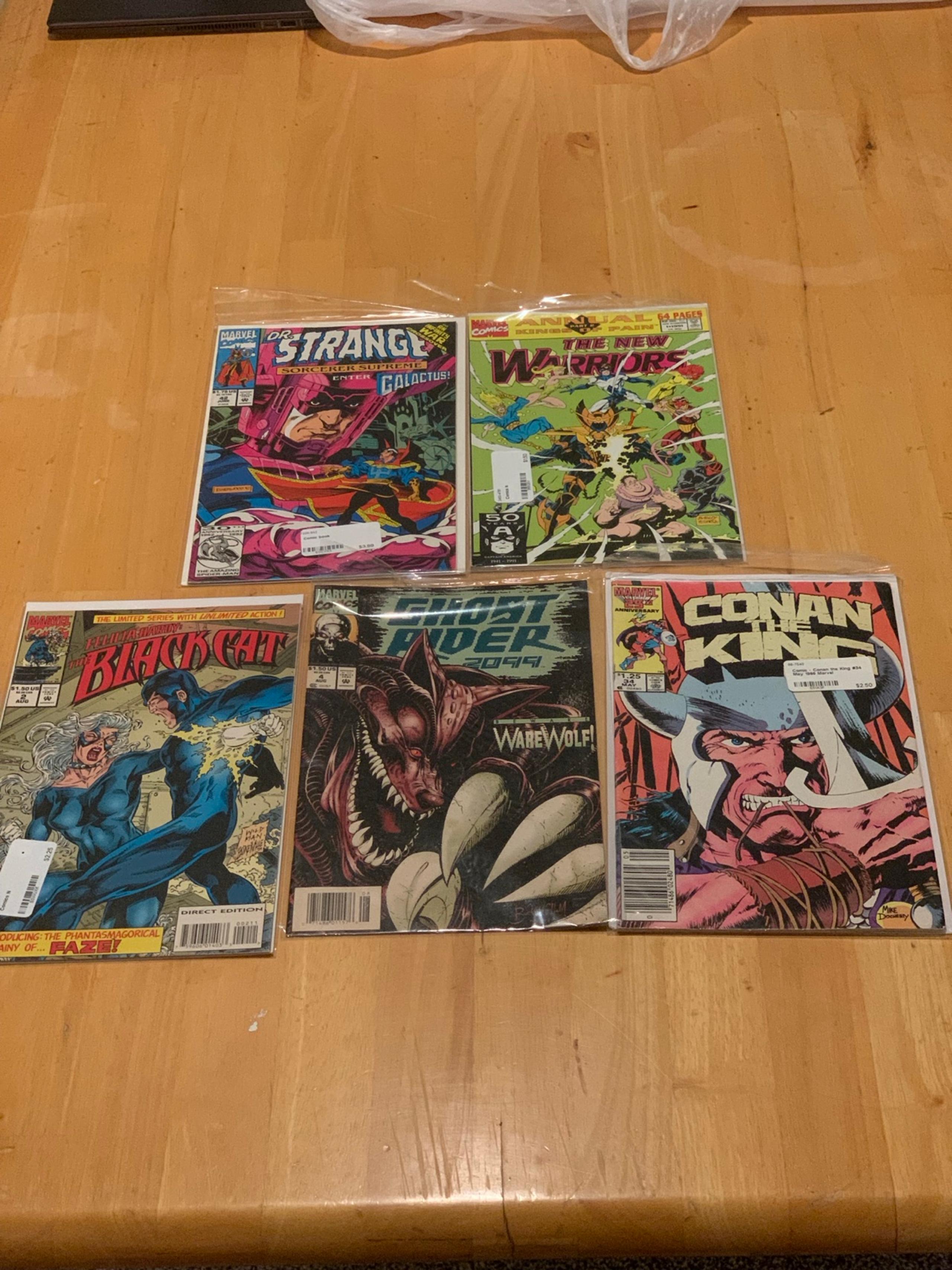 Vintage Mixed lot of five Marvel comics