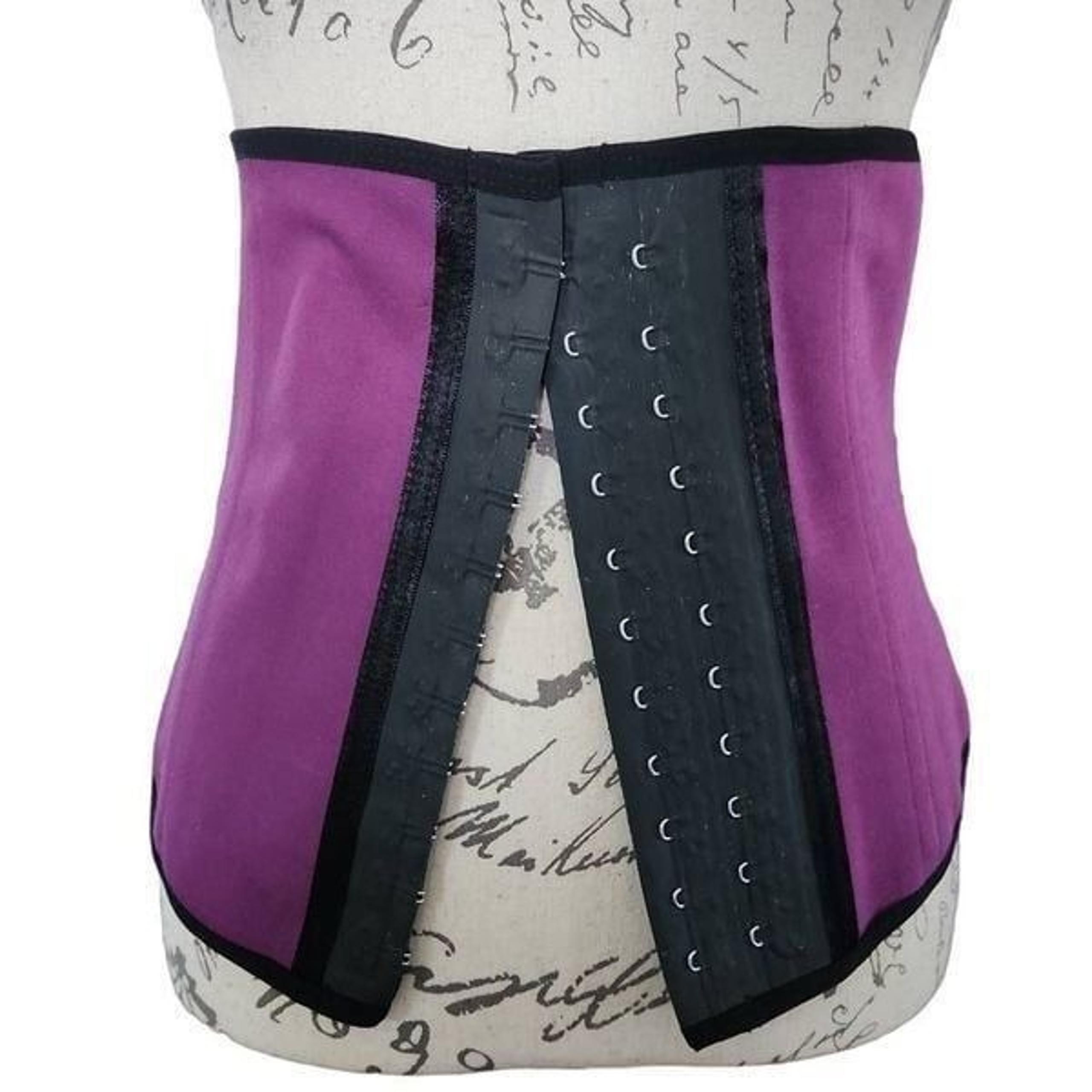 Verox Women's Size 36 Purple Black Waist Hook & Eye Cincher
