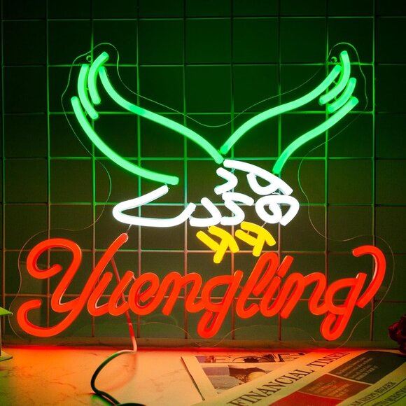 New Eagle Beer Bar Neon Sign, LED Light for Wall Decor, Pub & Man Cave Decor