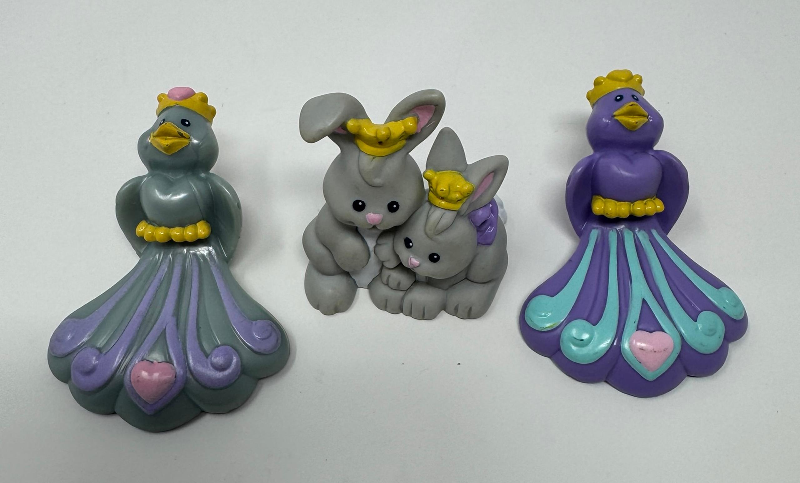 Vintage Fisher Price Loving Family Dream Castle Bunnies and Peacock Pair