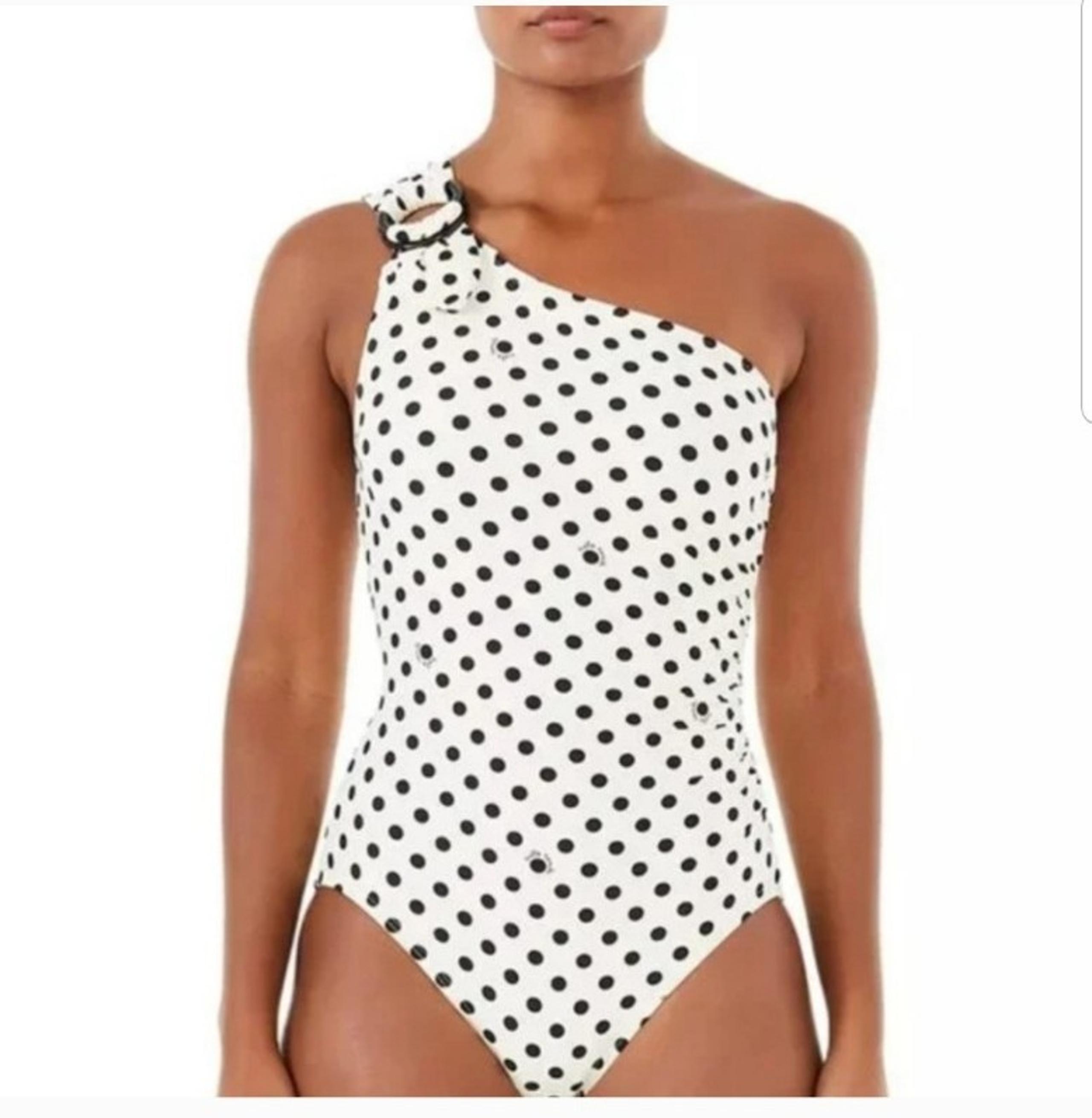 NEW! KATE SPADE Polka-Dot One-Shoulder One-Piece Swimsuit sz small