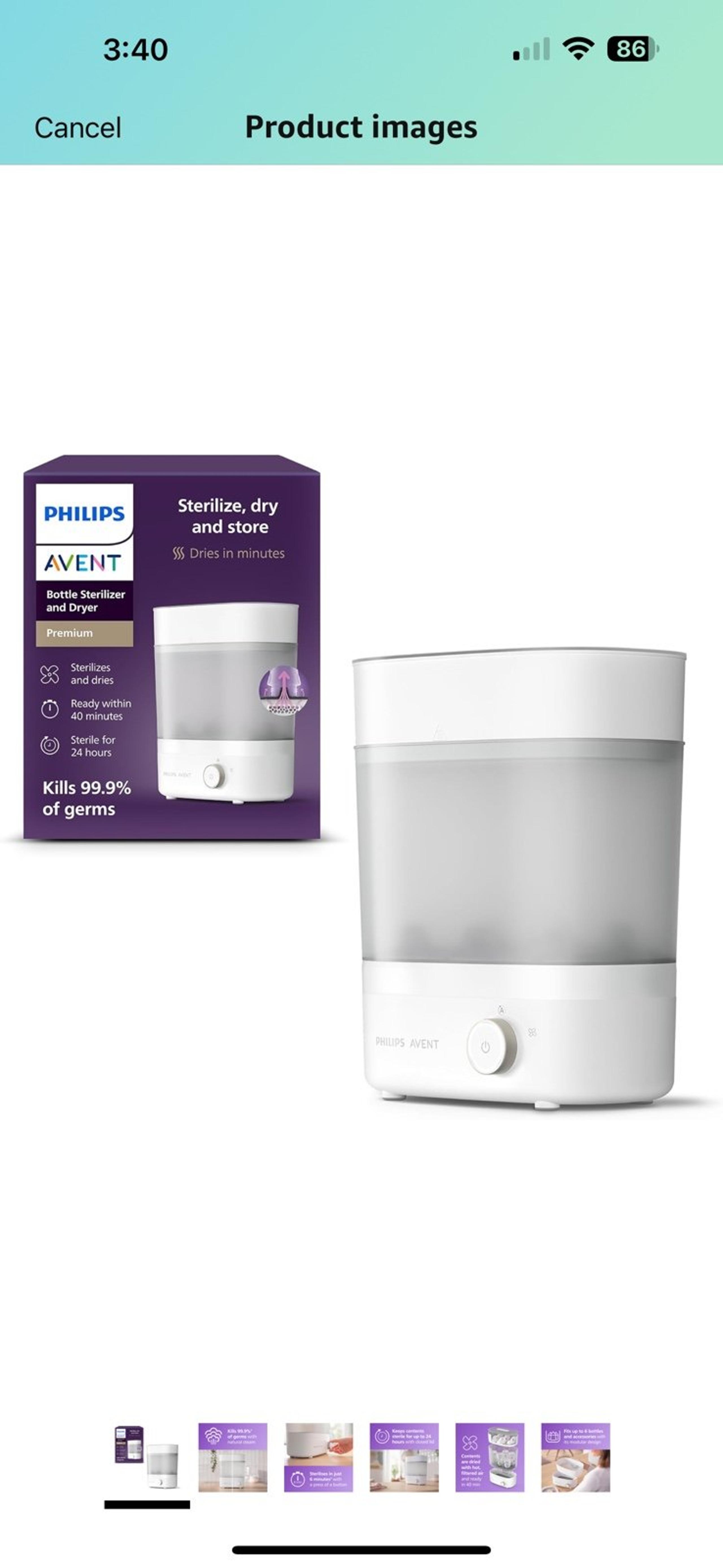 NEW Phillips Avent Baby Bottle Sterilizer