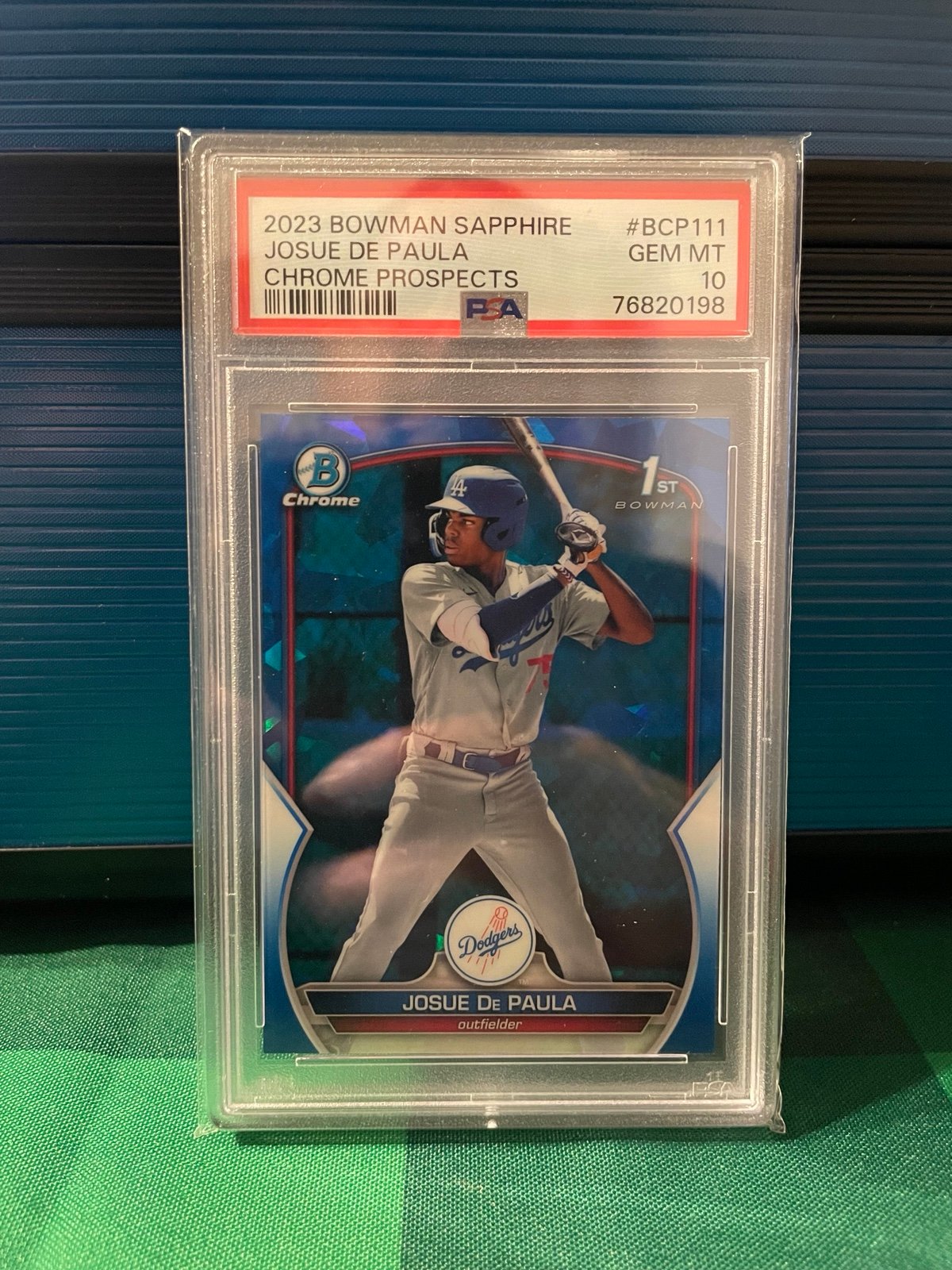 2023 Bowman Sapphire Josue De Paula Chrome Prospect PSA 10
