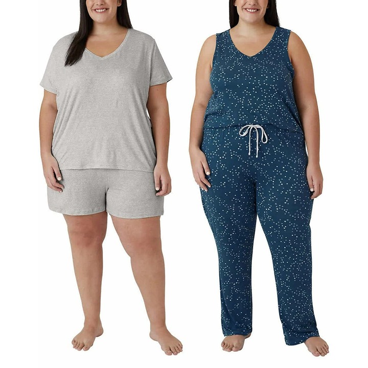 Eddie Bauer XL 4-Piece Pajama Set Shirt Tank Top Shorts Pants Sleepwear Lounge