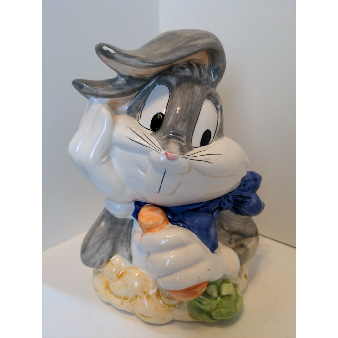 1997 BUGS BUNNY COOKIE JAR CARROT LOONEY TUNES CERAMIC WARNER BRO