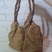 Relic Tan Fabric Double Twist Handle Satchel Shoulder Bag Purse Vegan