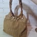 Relic Tan Fabric Double Twist Handle Satchel Shoulder Bag Purse Vegan