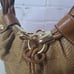 Relic Tan Fabric Double Twist Handle Satchel Shoulder Bag Purse Vegan