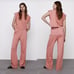 Zara Flowing Wide Leg Trousers in Pink Size Medium