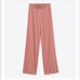 Zara Flowing Wide Leg Trousers in Pink Size Medium