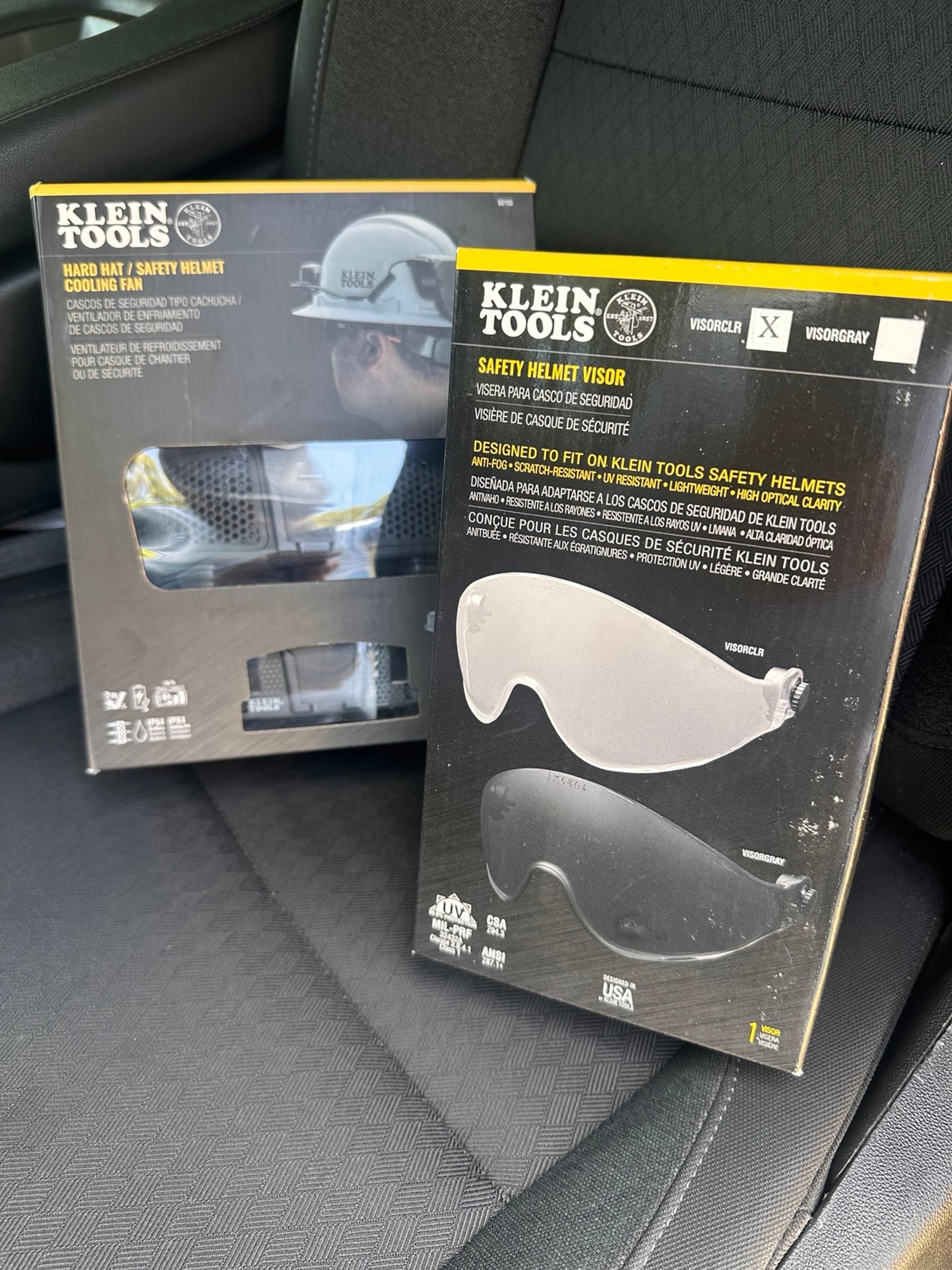 Klein Tools hard hat shield & fan