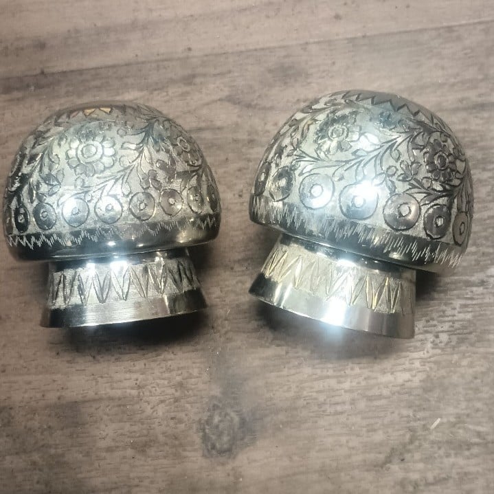Vintage Silver Floral Ornate Scroll Filagree Taj Mahal India Shakers