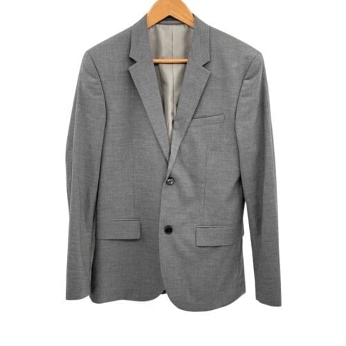 H&M Blazer Sport Coat Suit Jacket Slim Skinny Fit Men Size 38R Gray Single Vent