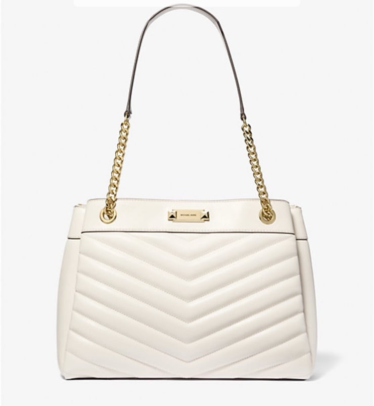 Michael Kors Whitney Medium Quilted Tote Shoulder Bag Light Cream NWT