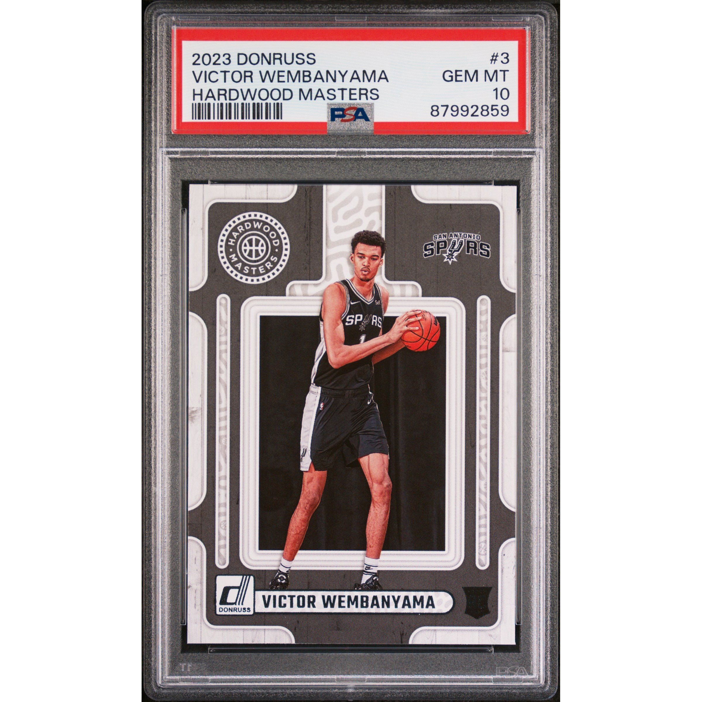 Graded 2023 Panini Donruss Victor Wembanyama #3 Hardwood Masters Rookie Card P