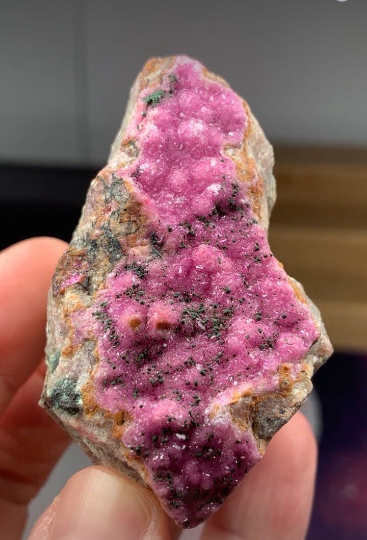 Popping Pink Cobalto Calcite Peppered w/ Malachite