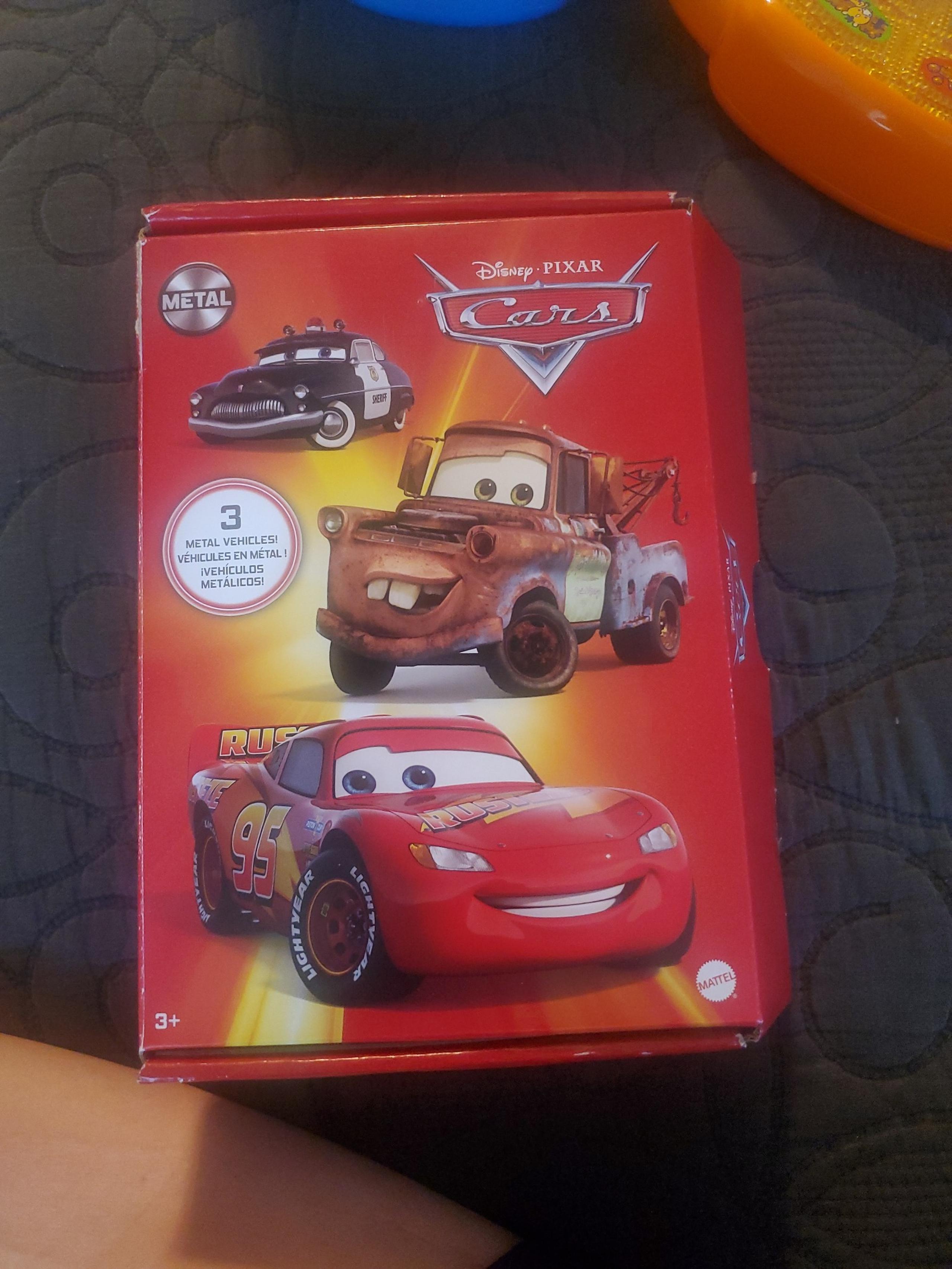 Disney Pixar Cars Metal Die-Cast Vehicle 3-Pack Mater McQueen Sheriff