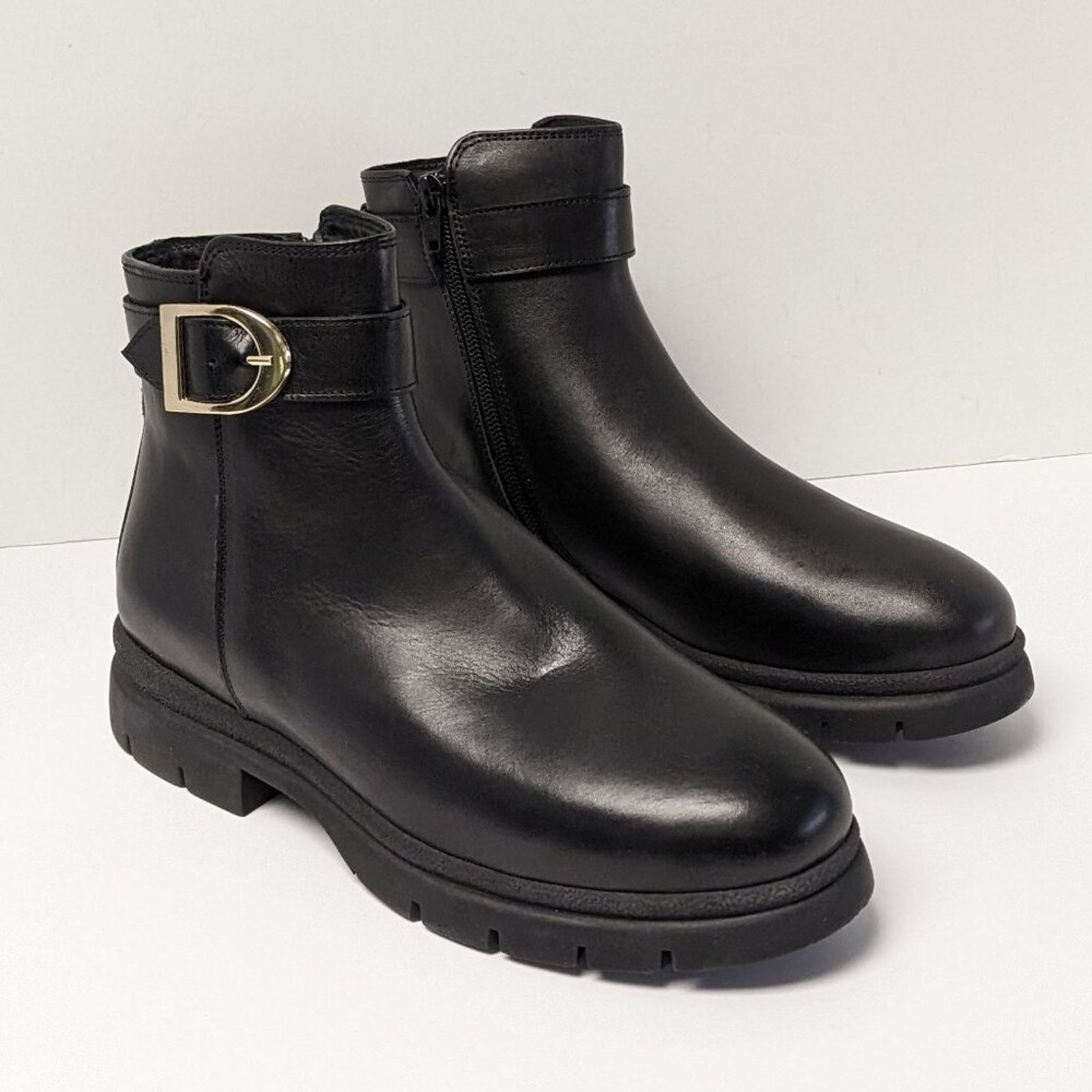 Coach and Four Blazer Ankle Boots, Black Leather, Women's 10