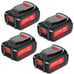 4 Pack For DeWalt 20V MAX 6.0Ah 108Wh DCB200 Lithium-Ion Battery Red