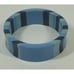 Vintage Laminated Lucite Shades of Blue Striped Solid Bangle Bracelet Estate